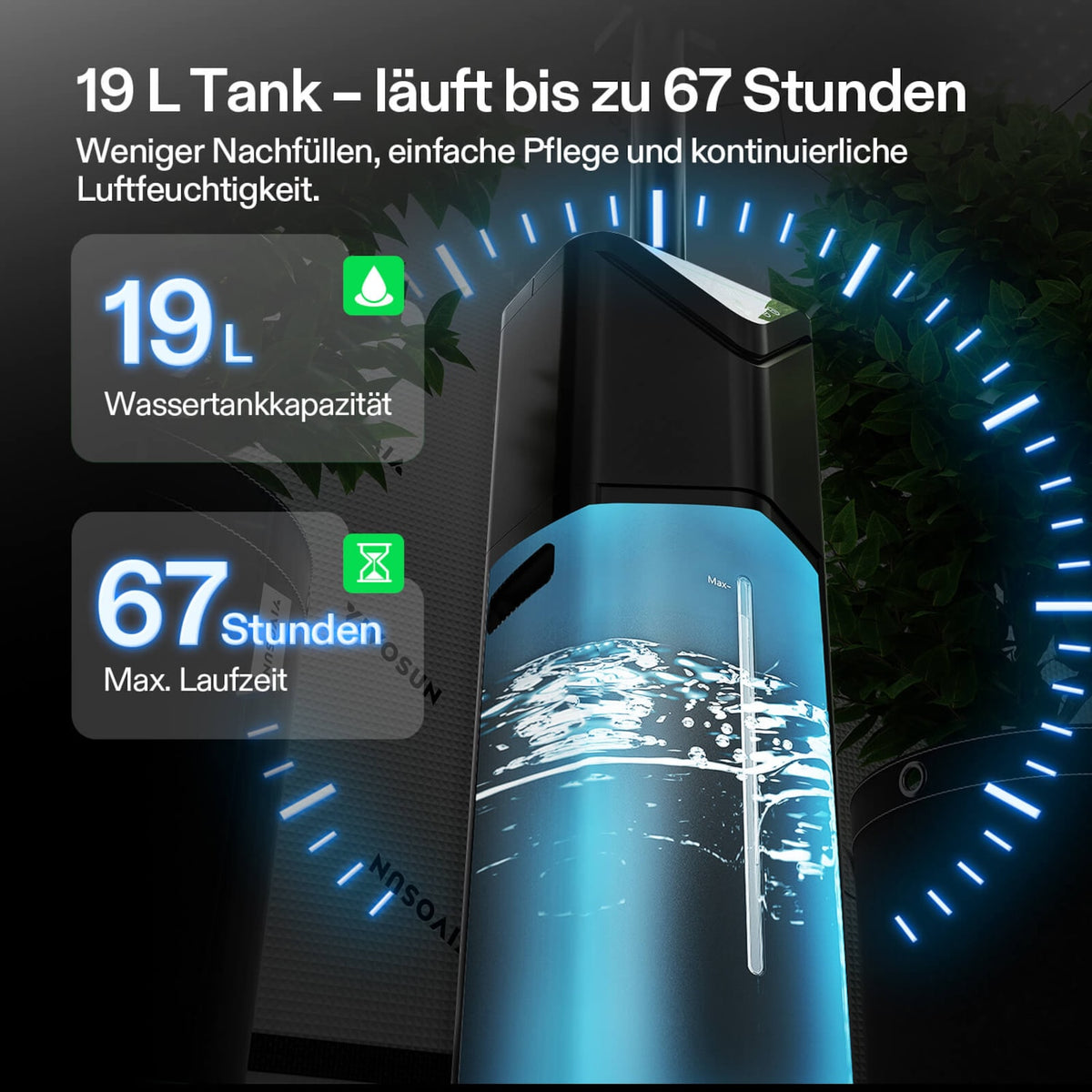 VIVOSUN AeroStream H19 smarter Luftbefeuchter mit 19 Liter Tank – Galerie 5