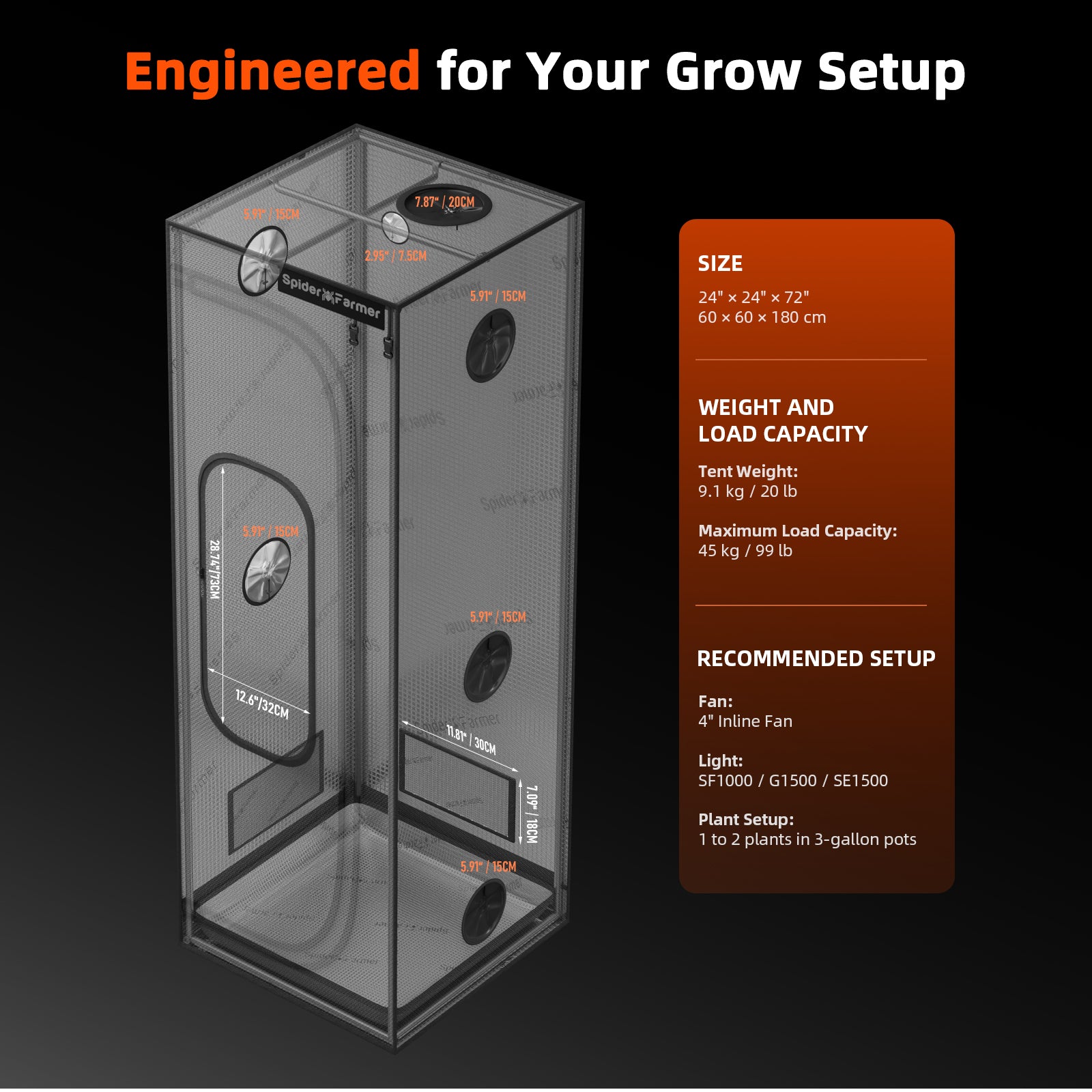 Master Series Growbox (60x60x180 cm)