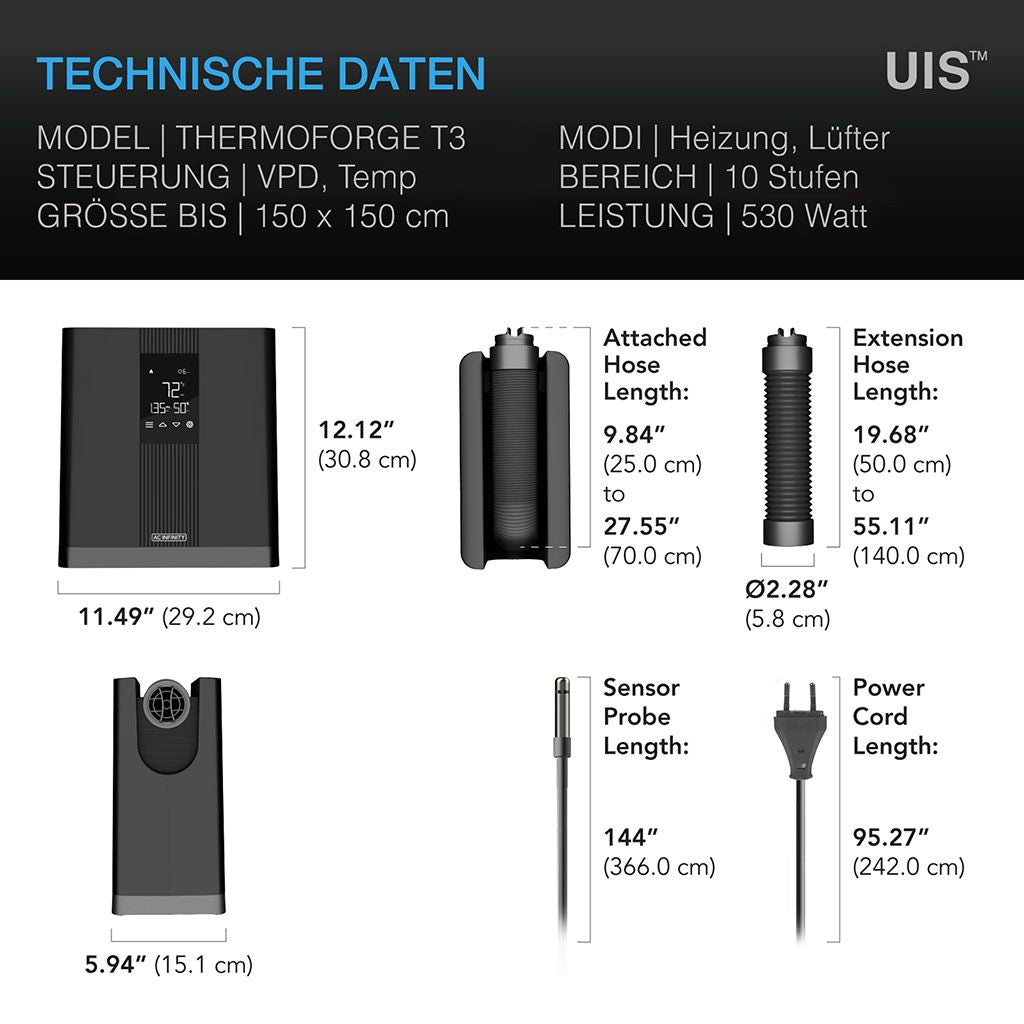 THERMOFORGE T3 smarter Heizlüfter mit 10 Stufen 530 Watt