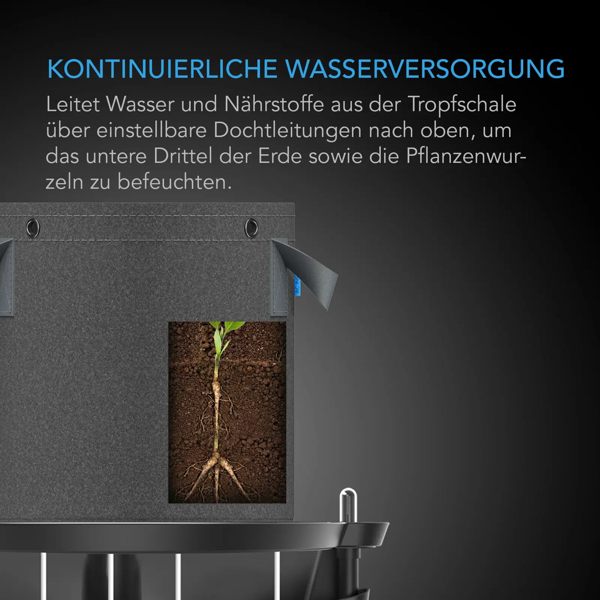 XL Selbstbewässerungsbasis für große Stofftöpfe 4er Set