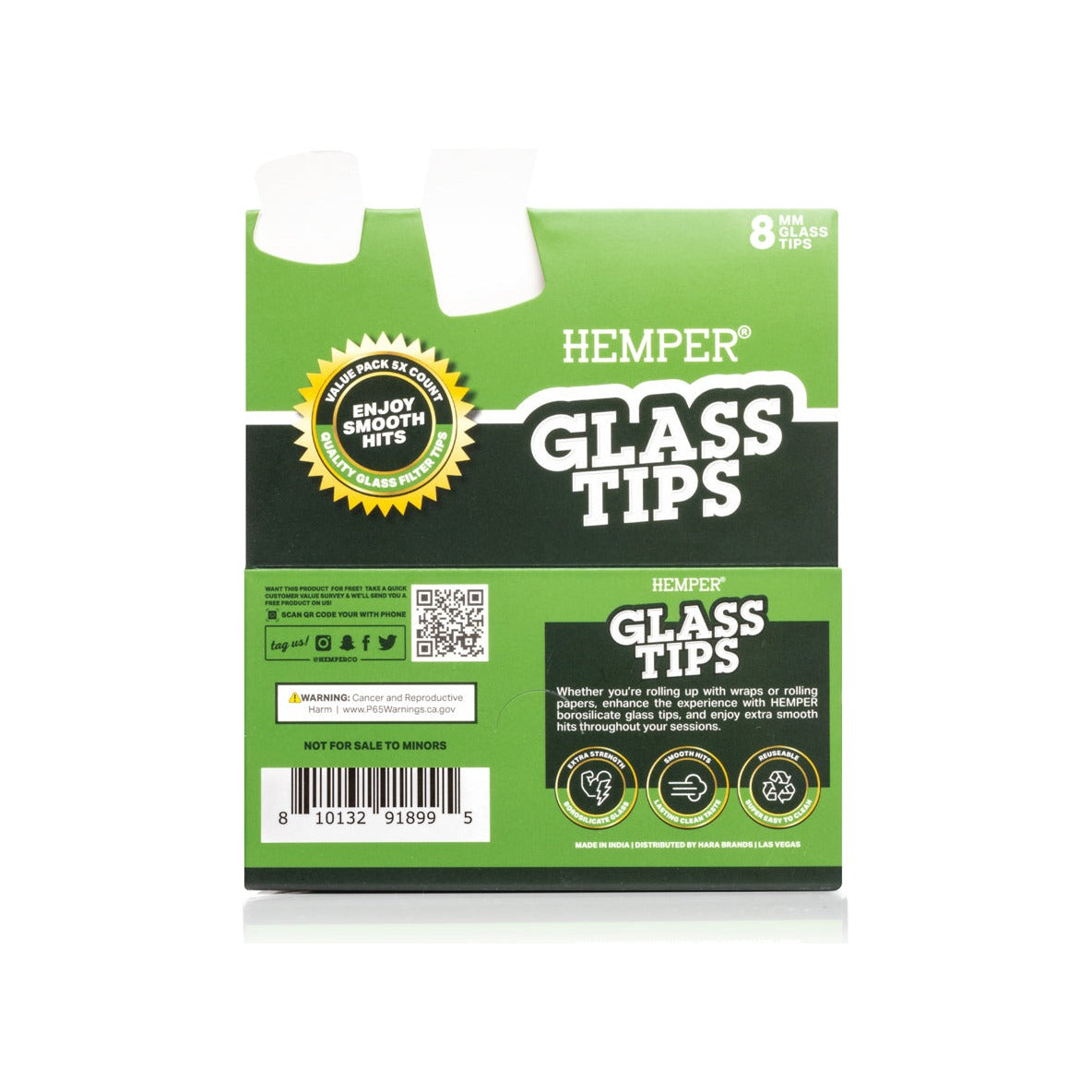 Hemper Glasfilter Tips – 5 Stück | 6–10 mm – Hemper Glass Filter Tips 5pcs 8mm Produktansicht 3