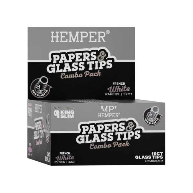 Hemper King Size Papers mit Glasfilter Tips Weiß, 6 mm – Produktansicht 2