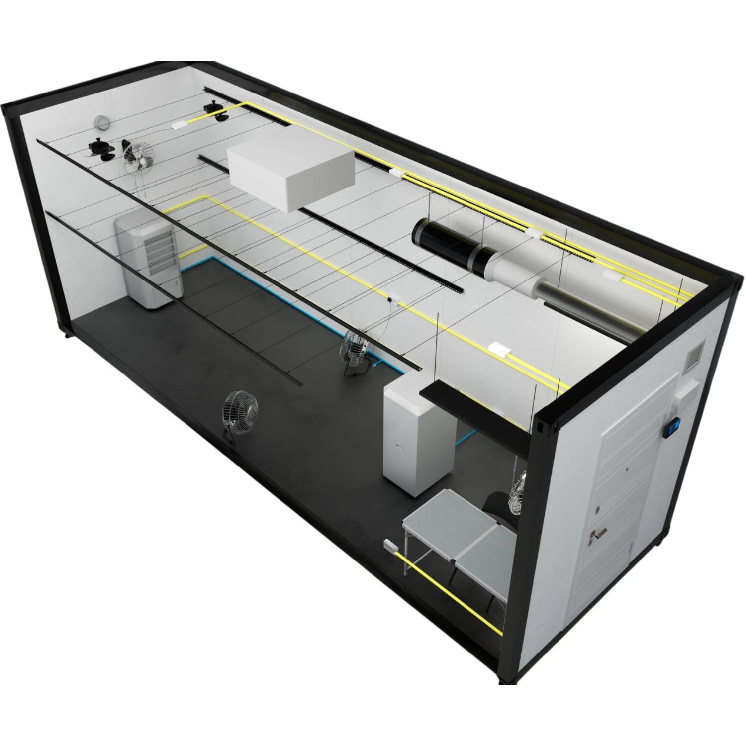 M1 DRY Trocknungsmodul (758x237x290 cm) voll klimakontrolliert
