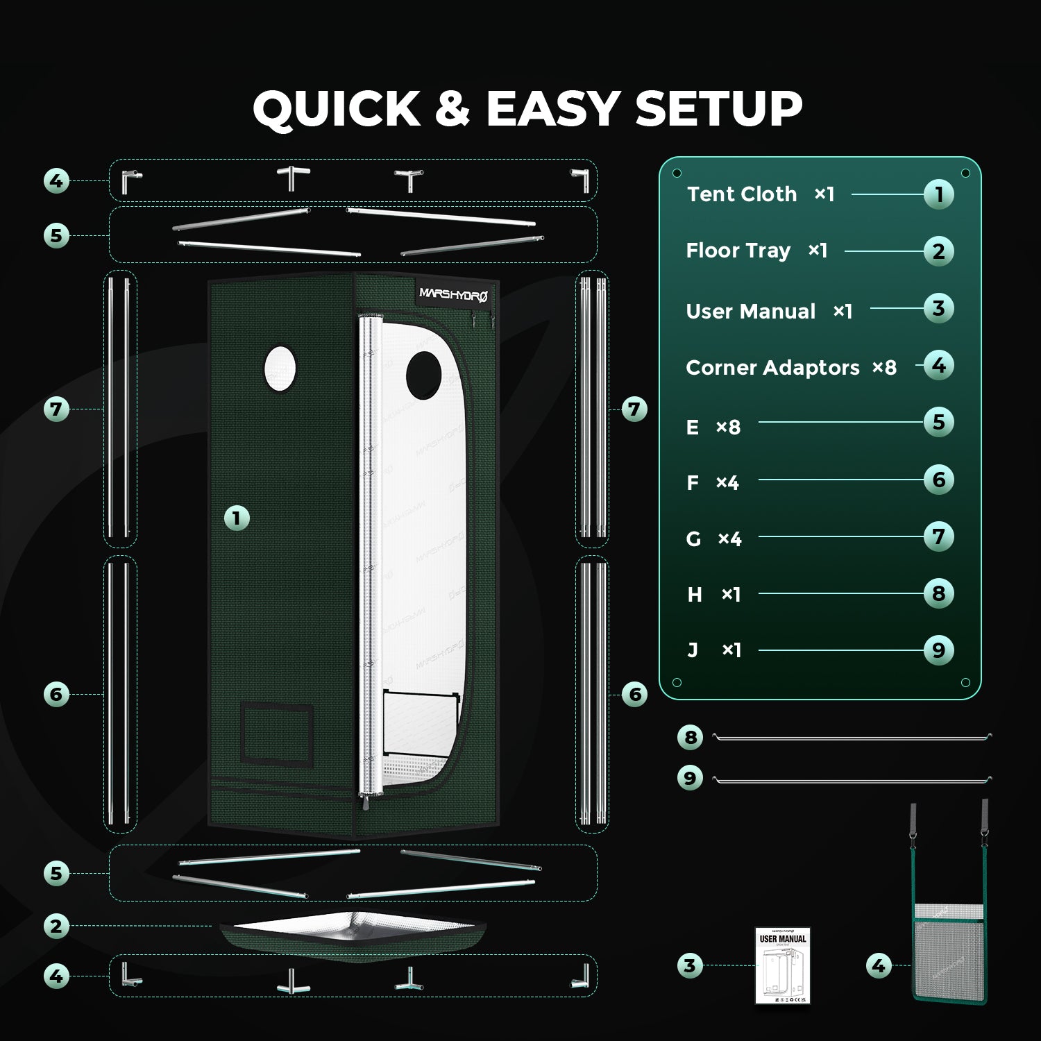 Pro Growbox (60x60x160 cm)