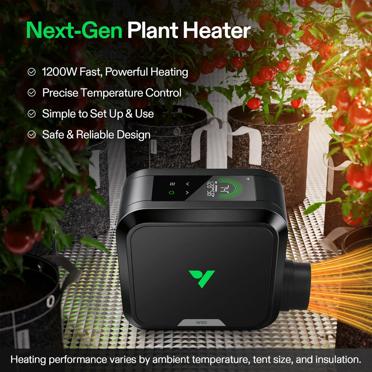 VIVOSUN AeroFlux W120 – Kompakte Growbox-Heizung im Einsatz