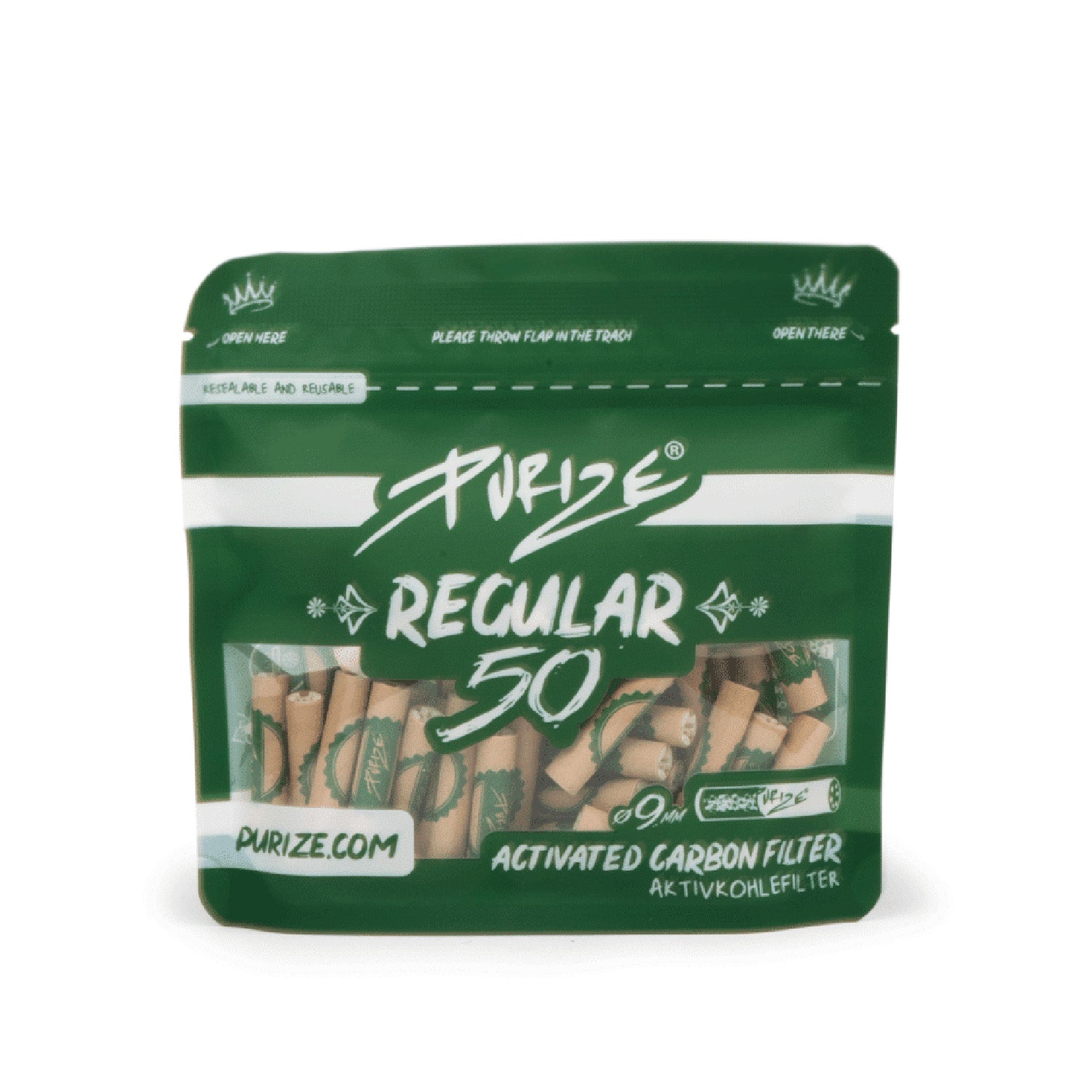 50 Stück Regular Aktivkohlefilter im Beutel Ø 9 mm