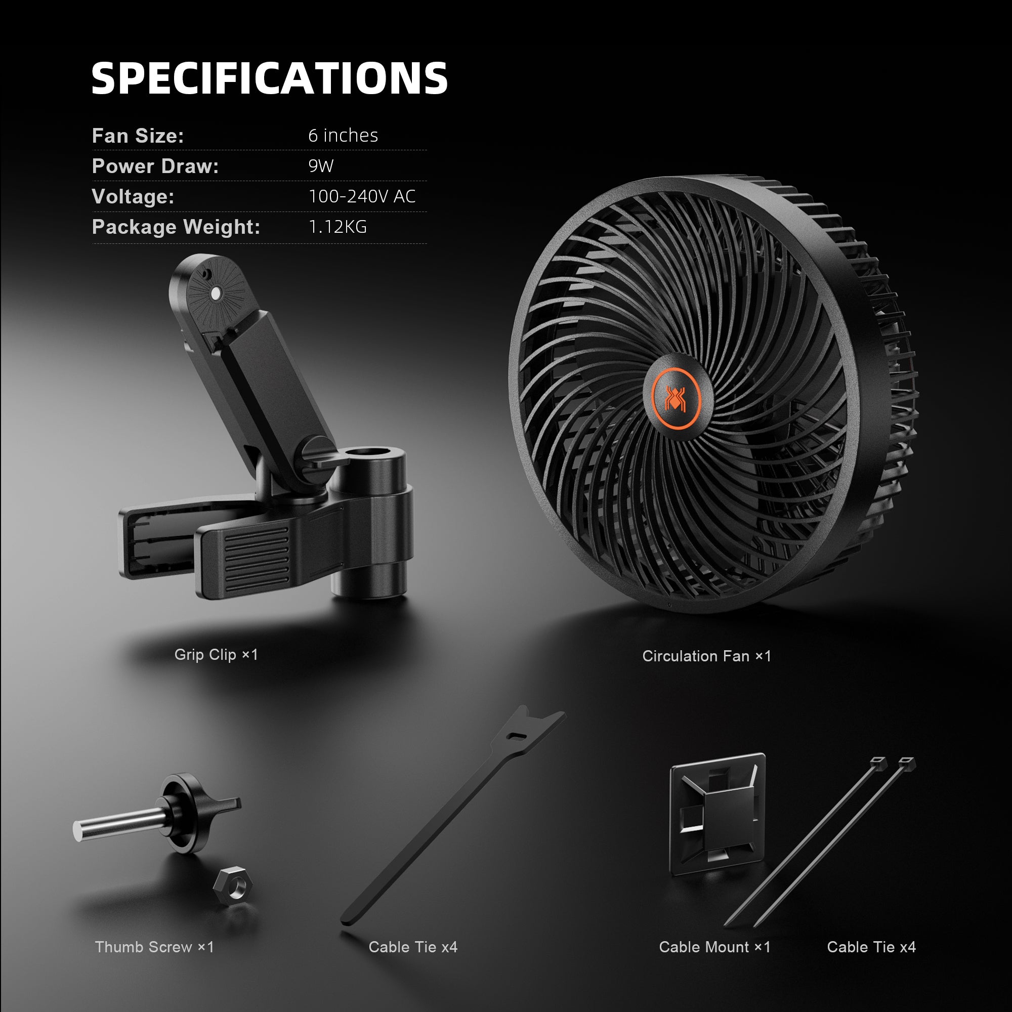 2er Set smarter Schwenkventilator mit Stangenclip Ø 15 cm 8 Watt