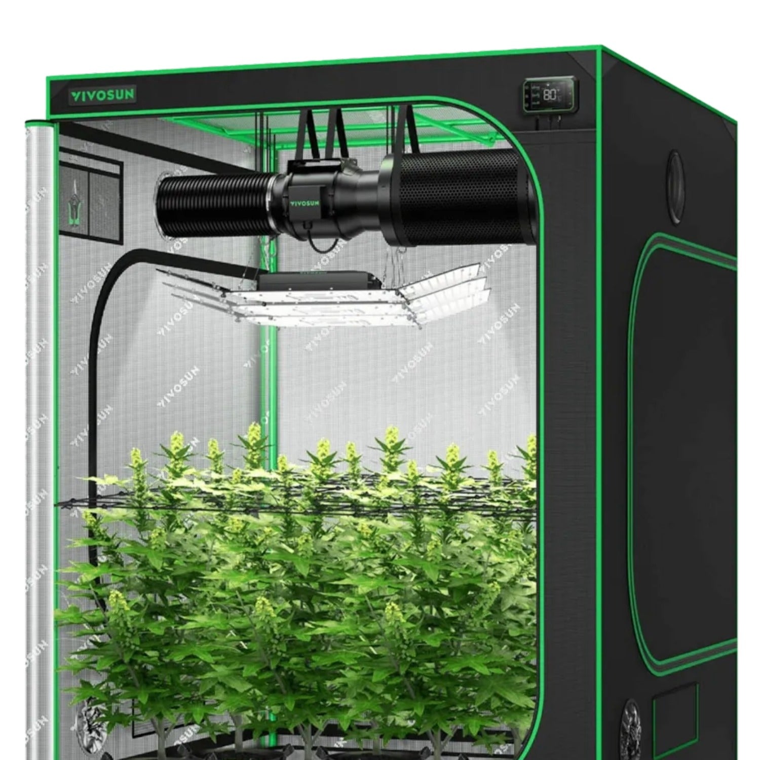 Smartes Komplettset (150×150×200 cm) 600 Watt AeroLight Wing SE LED und AeroZesh G6 Lüfter