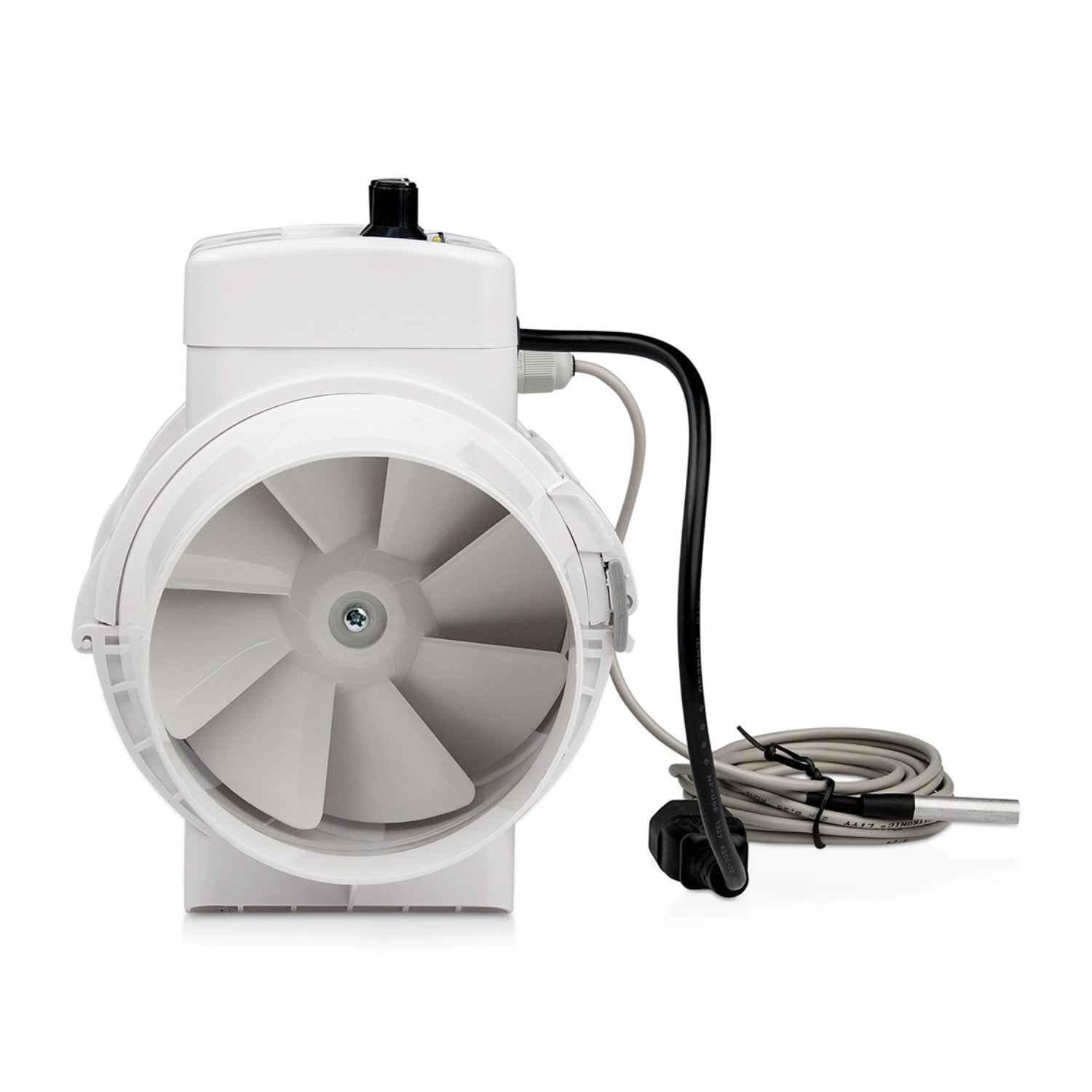 Ventilution Mixed In-Line 220/280 m³/h 125 mm Lüfter mit Regler und Thermostat IEC Connector hinten