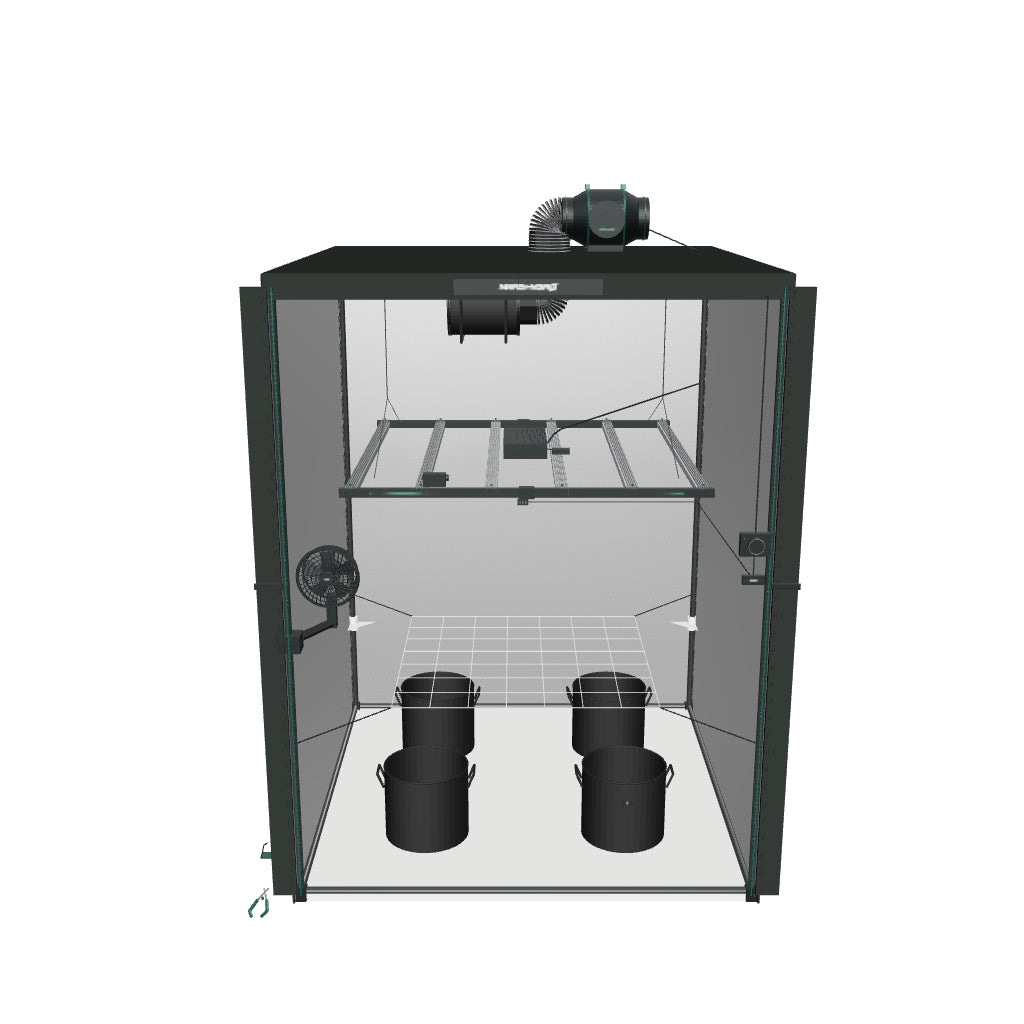 Mars Hydro Komplettset (150x150x200 cm) 800 Watt FC-E8000 LED mit iFresh und iConnect für smarte Steuerung – fotobasierte 3D-Ansicht