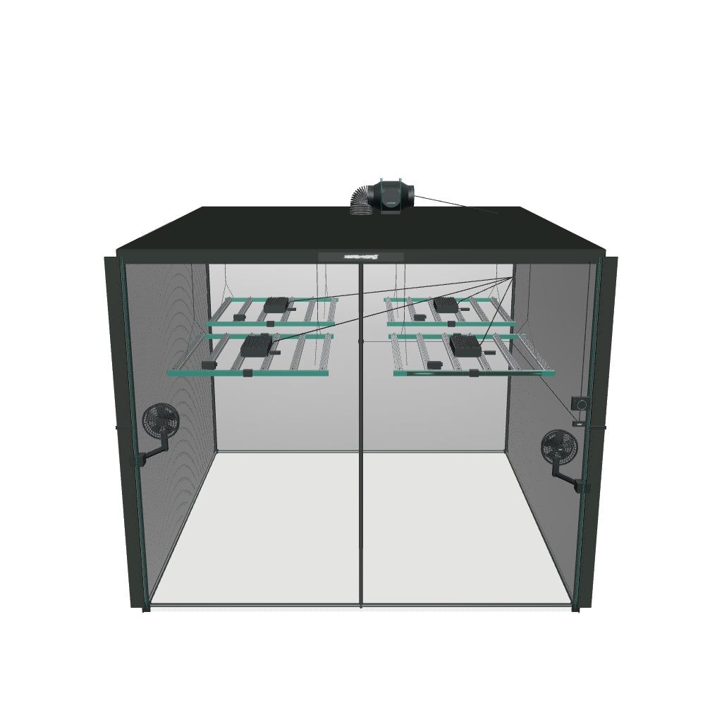 Mars Hydro Komplettset (240x240x200 cm) 1920 Watt FC 4800 EVO LED mit iFresh für App-Steuerung – fotobasierte 3D-Ansicht