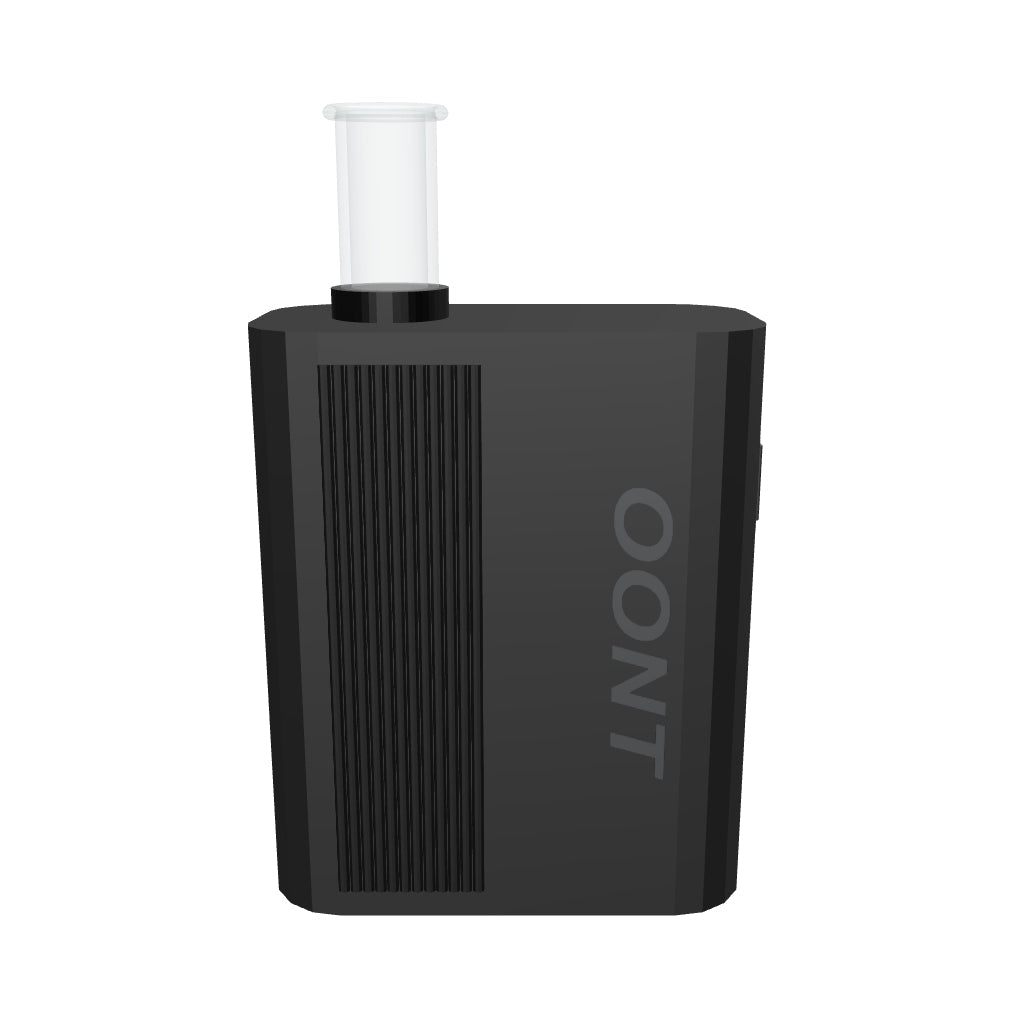 XMax OONT Pro Schwarz – 3D-Modell mit ausgezogenem Glas-Mundstück