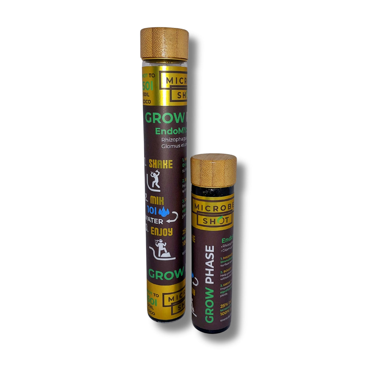Blomgrow Microbe Shot Grow 90 g und 180 g im Größenvergleich
