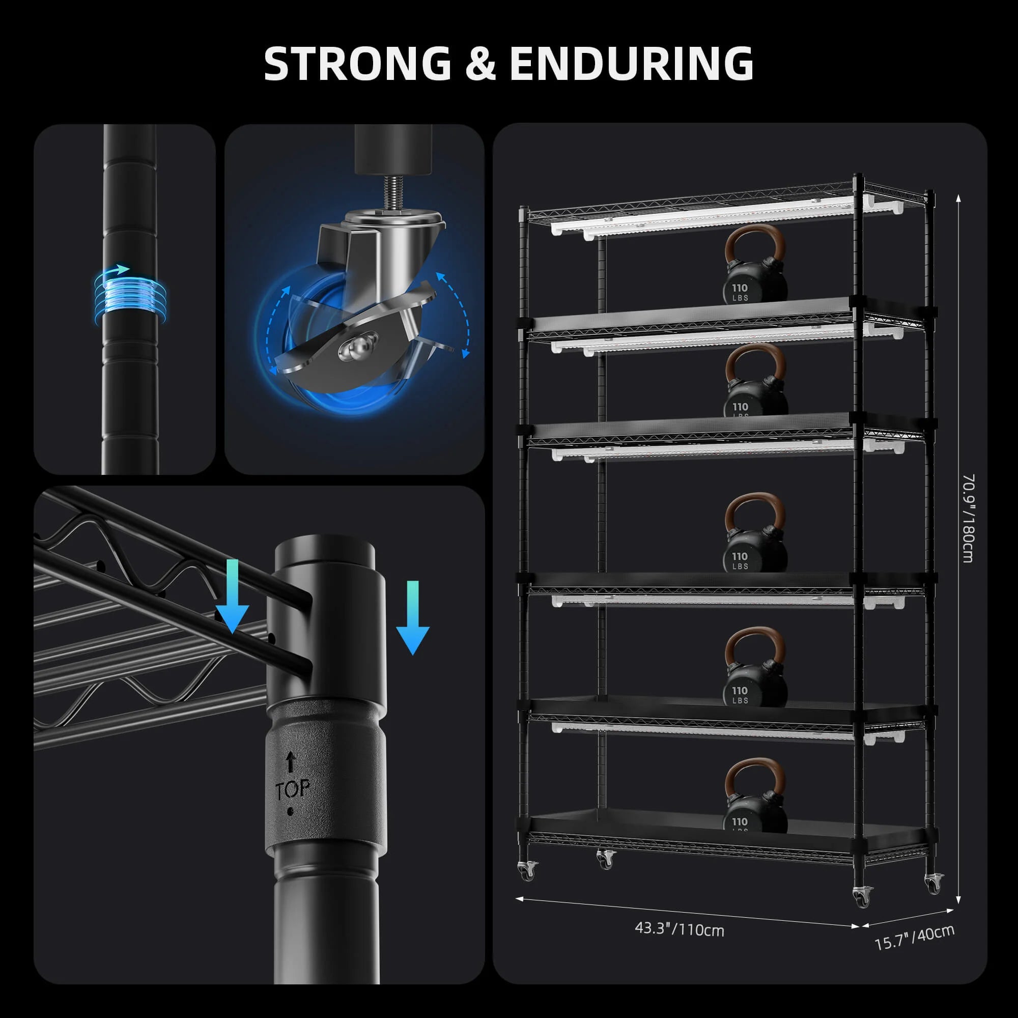 Anzucht/Stecklinge Komplettset (110x40x180 cm) 220 Watt LED