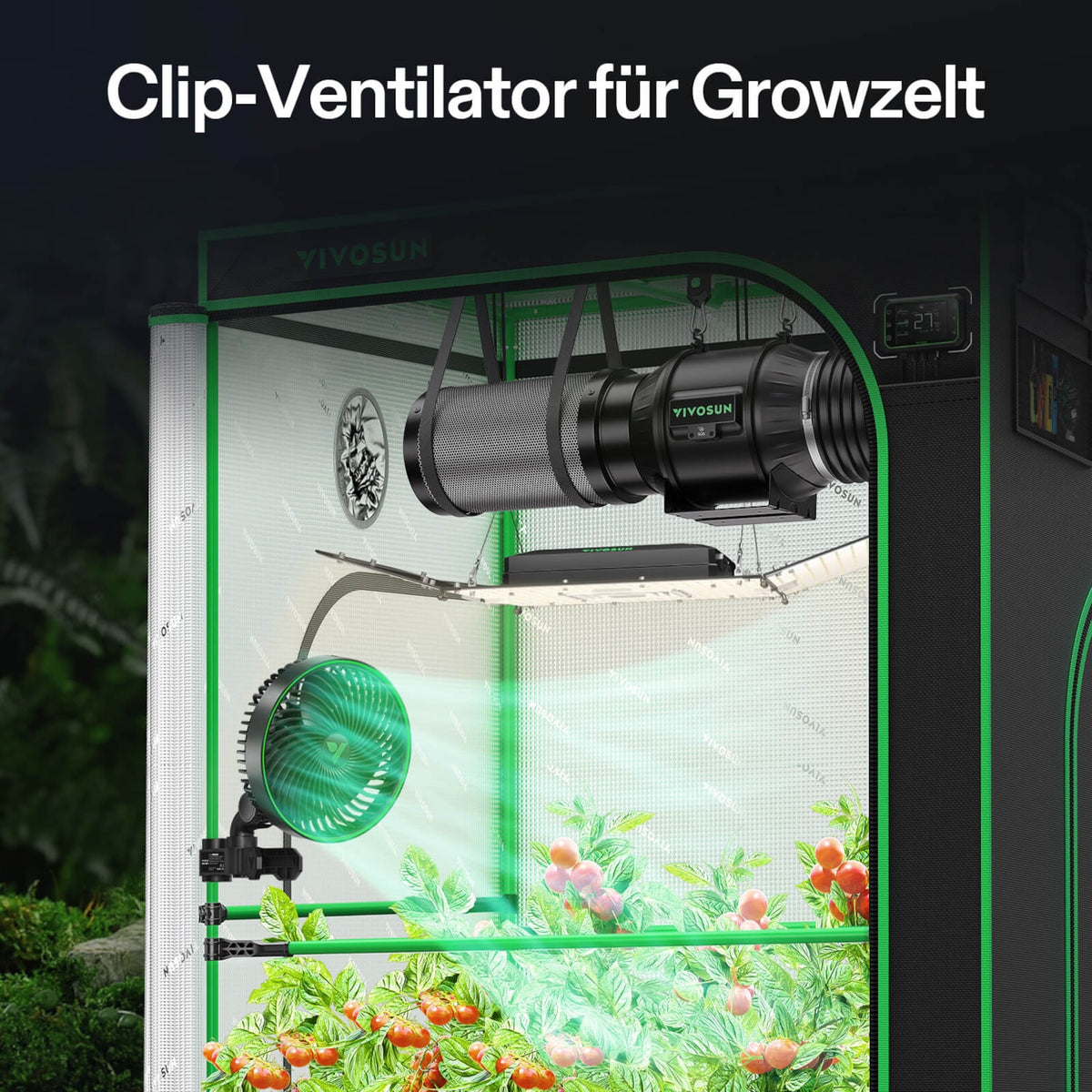 VIVOSUN AeroWave E6 Gen2 smarte Clipventilatoren 150 mm (2er-Pack) – Galerie 2