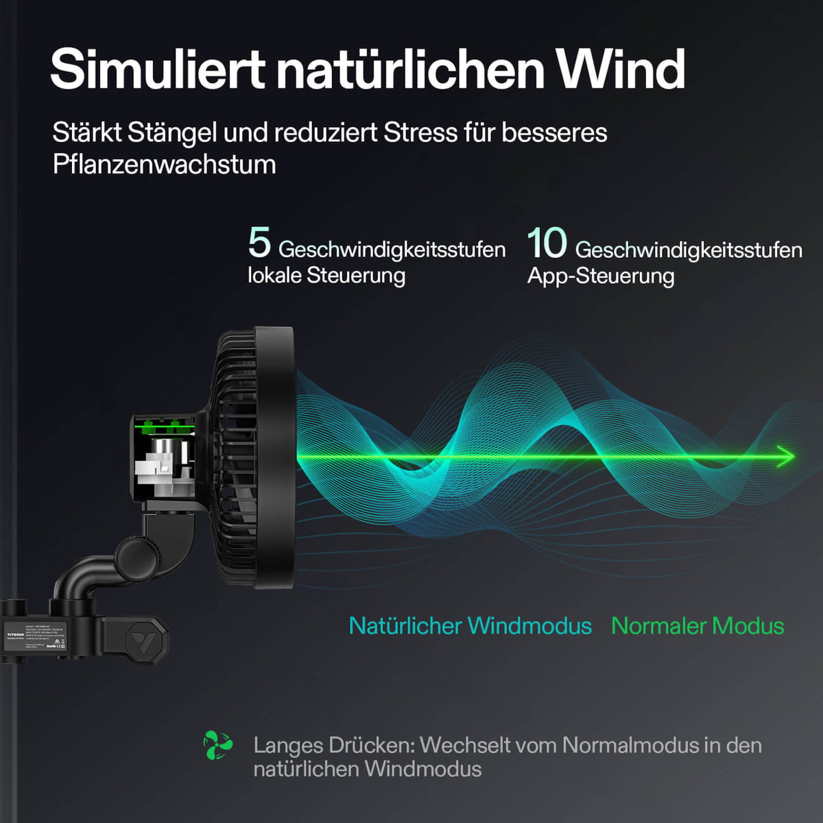 VIVOSUN AeroWave E6 Gen2 smarte Clipventilatoren 150 mm (2er-Pack) – Galerie 3