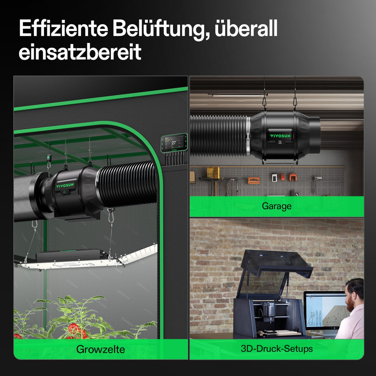 VIVOSUN AeroZesh T6 Smart Abluftset Pro 15 cm mit GrowHub E42A+ – Galerie 2