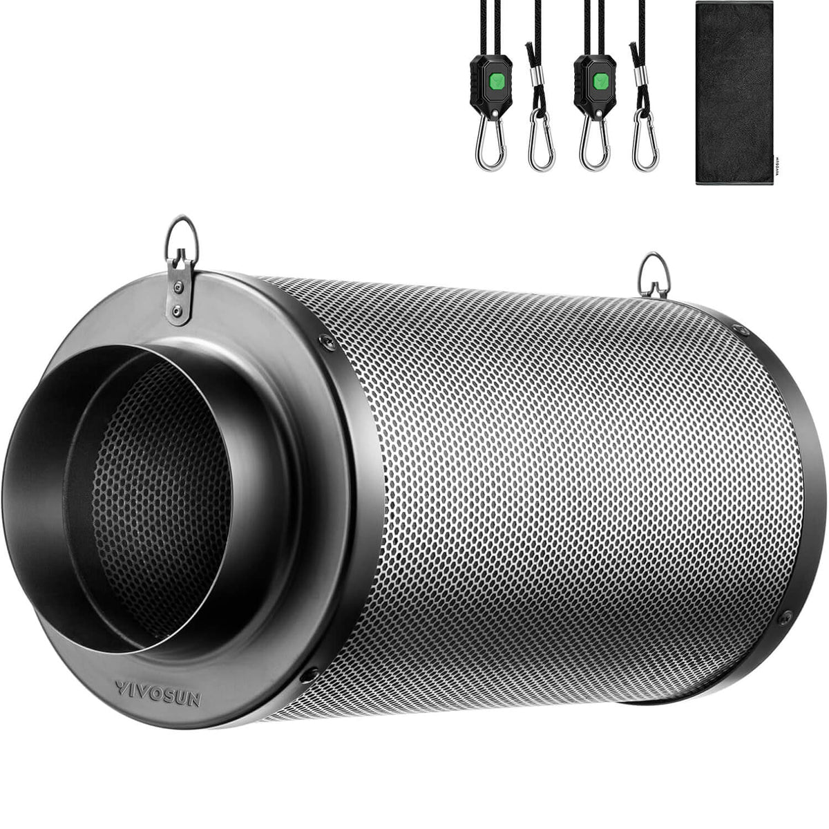 VIVOSUN Aktivkohlefilter 20 cm zur Geruchskontrolle Schwarz – Galerie 1