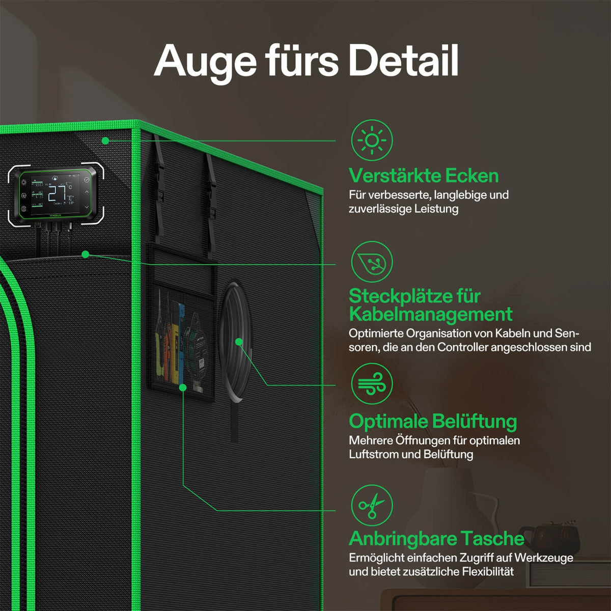 VIVOSUN P336 Growbox 90×90×180 cm – Galerie 7
