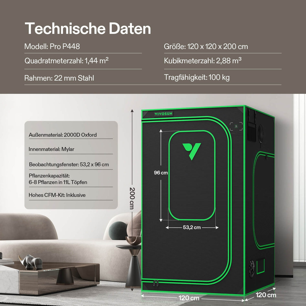 VIVOSUN P448 Growbox 120×120×200 cm – Galerie 8