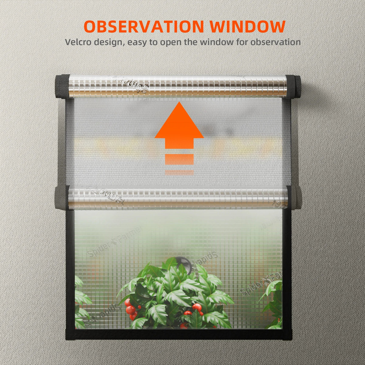 Spider Farmer Pro Komplettset 60x60x180 cm – Pro Growbox Sichtfenster