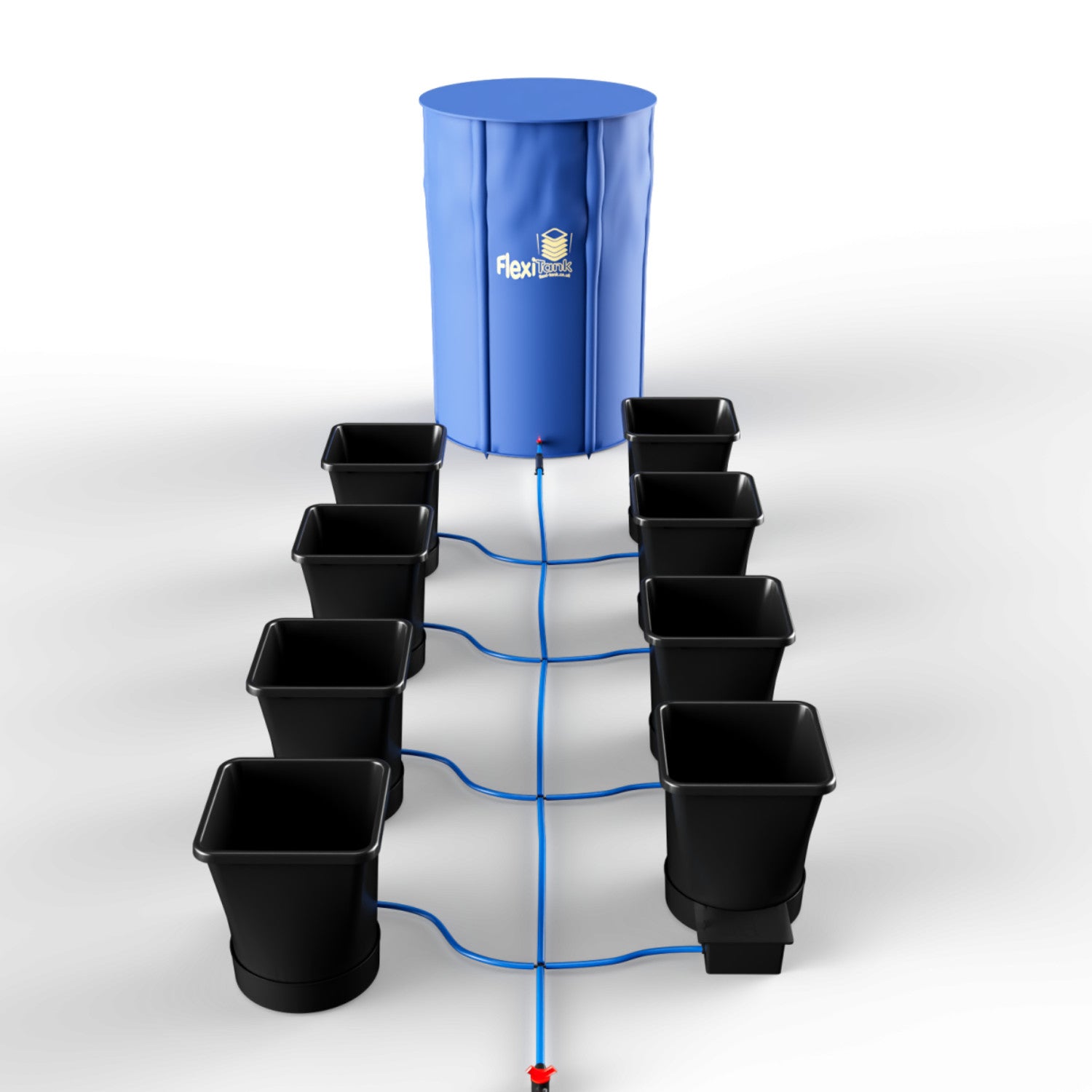 1Pot XL Bewässerungssystem Komplettset mit 8 Töpfen