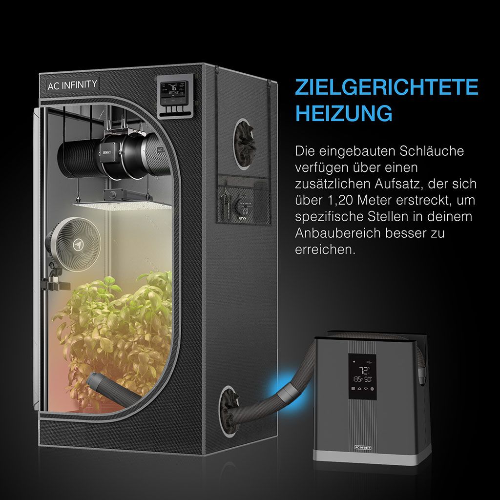 Smartes All-in-One Komplettset (90x90x180 cm) 300 Watt IONFRAME EVO4 Samsung LED mit Luftbefeuchter, Heizgerät und CONTROLLER AI+