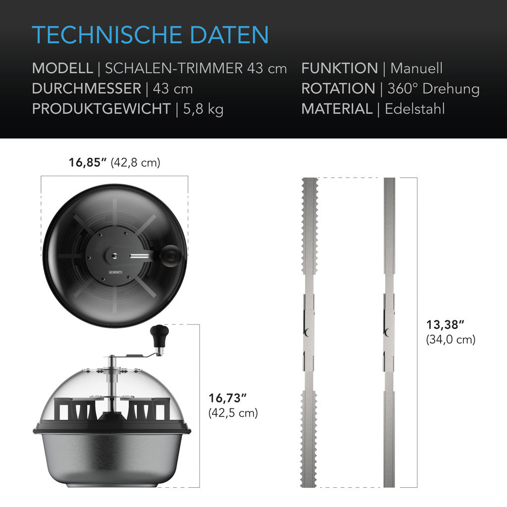 Mechanische Trimmer-Maschine Ø 43 cm