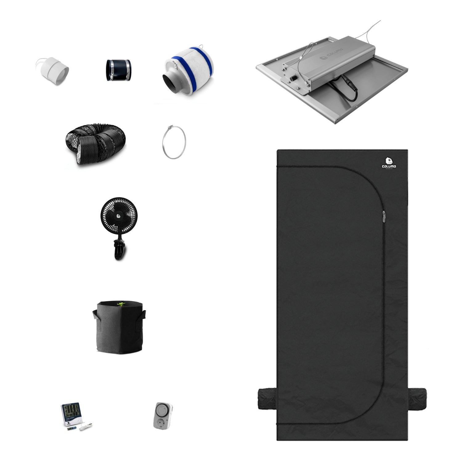 Komplettset (60x60x160 cm) 150 Watt Caluma Force LED