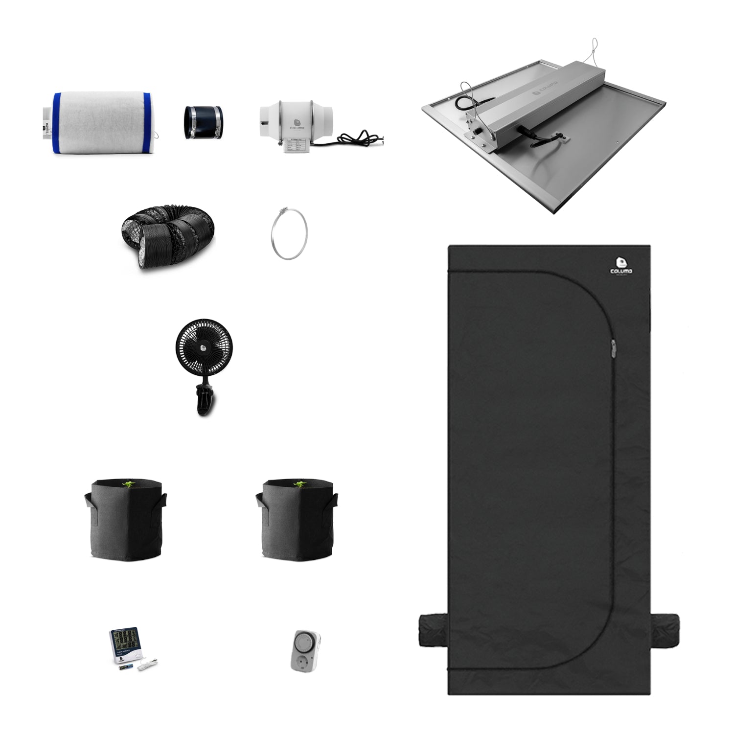 Komplettset (80x80x180 cm) 240 Watt Caluma Force LED