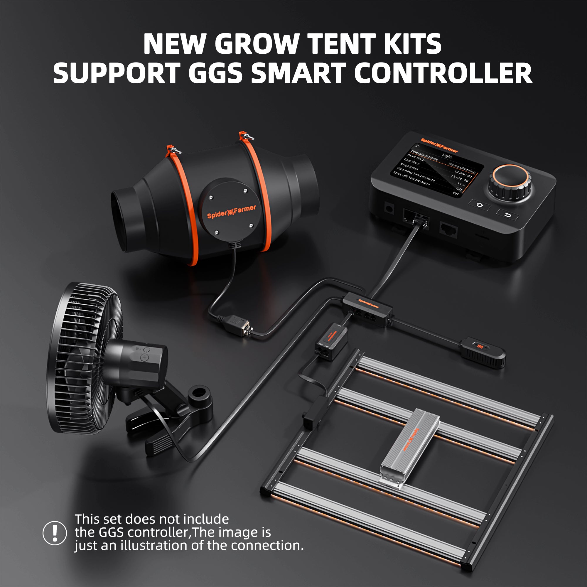 Komplettset (90x90x180 cm) 300 Watt G3000 EVO LED mit GGS für smarte Steuerung