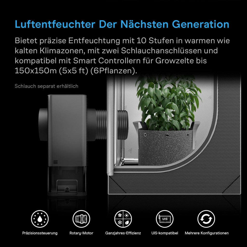 HYDRONE 5 smarter Luftentfeuchter mit KI-gestützter VPD-Steuerung