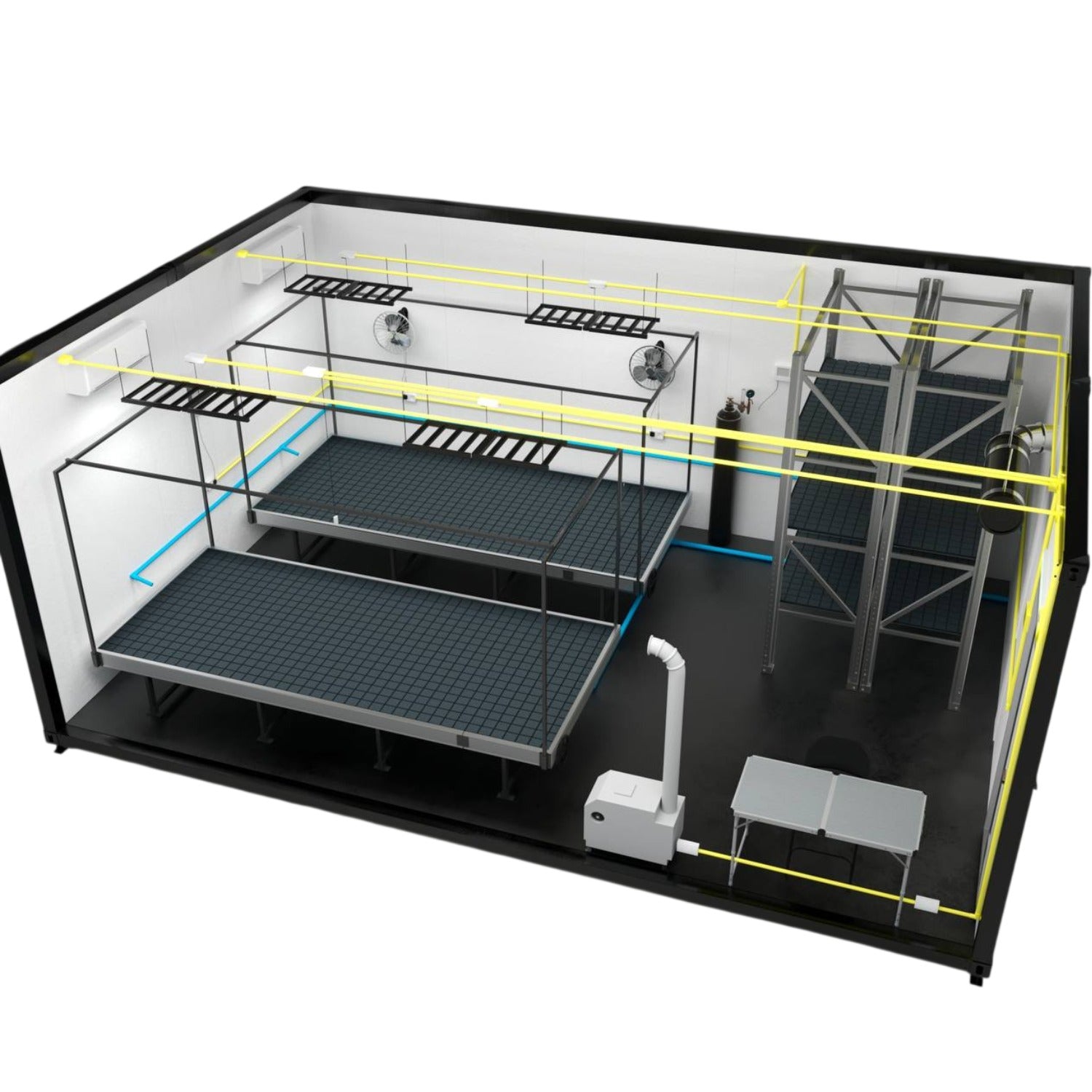 M2 VEG Vegetationsmodul (758x442x290 cm) 2600 Watt LED und voll klimakontrolliert