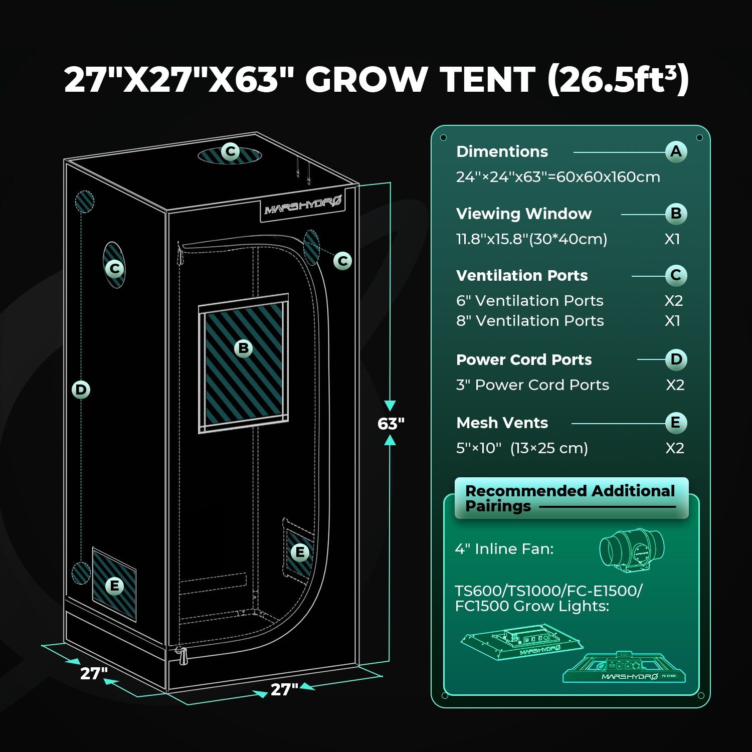 Pro Growbox (60x60x160 cm)