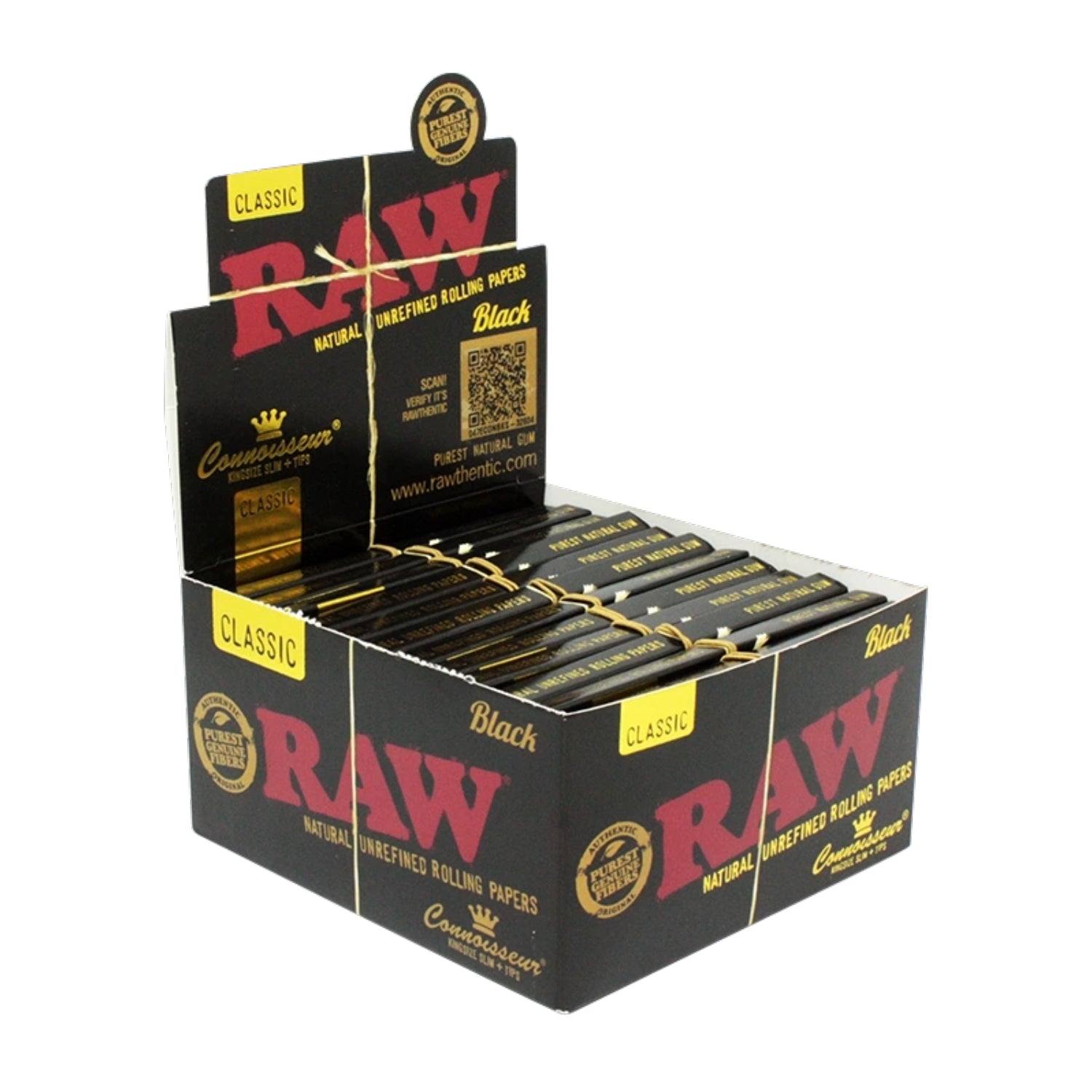 Black Classic Connoisseur King Size Slim Longpapes mit Tips