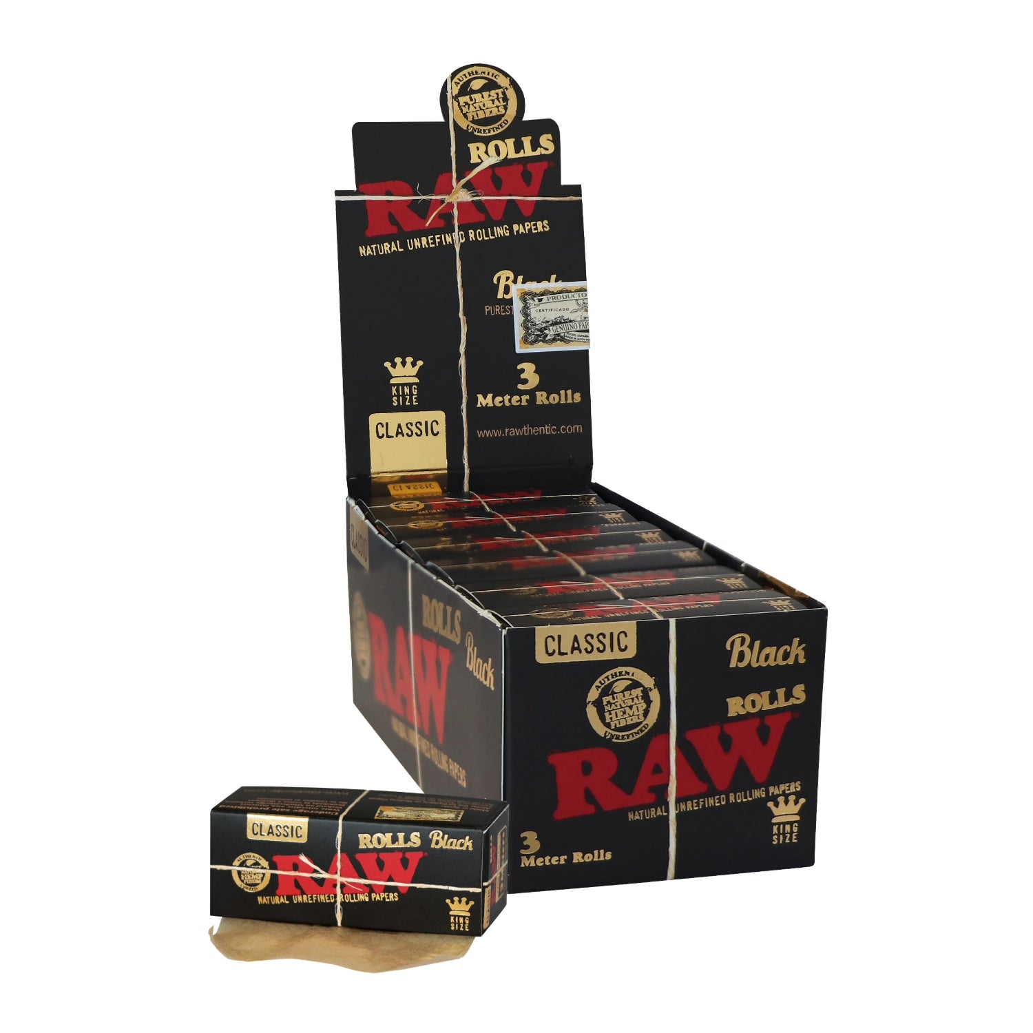 Black Classic Rolls King Size Rollen Longpape