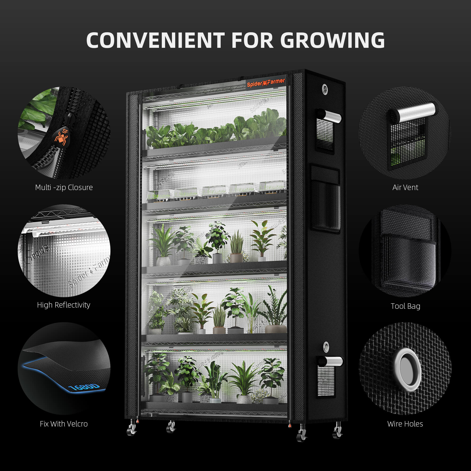 Anzucht/Stecklinge Komplettset (110x40x180 cm) 220 Watt LED