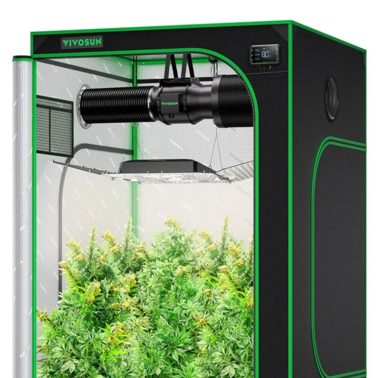 Smartes Komplettset (120×120×200 cm) 400 Watt AeroLight Wing SE LED und AeroZesh G6 Lüfter