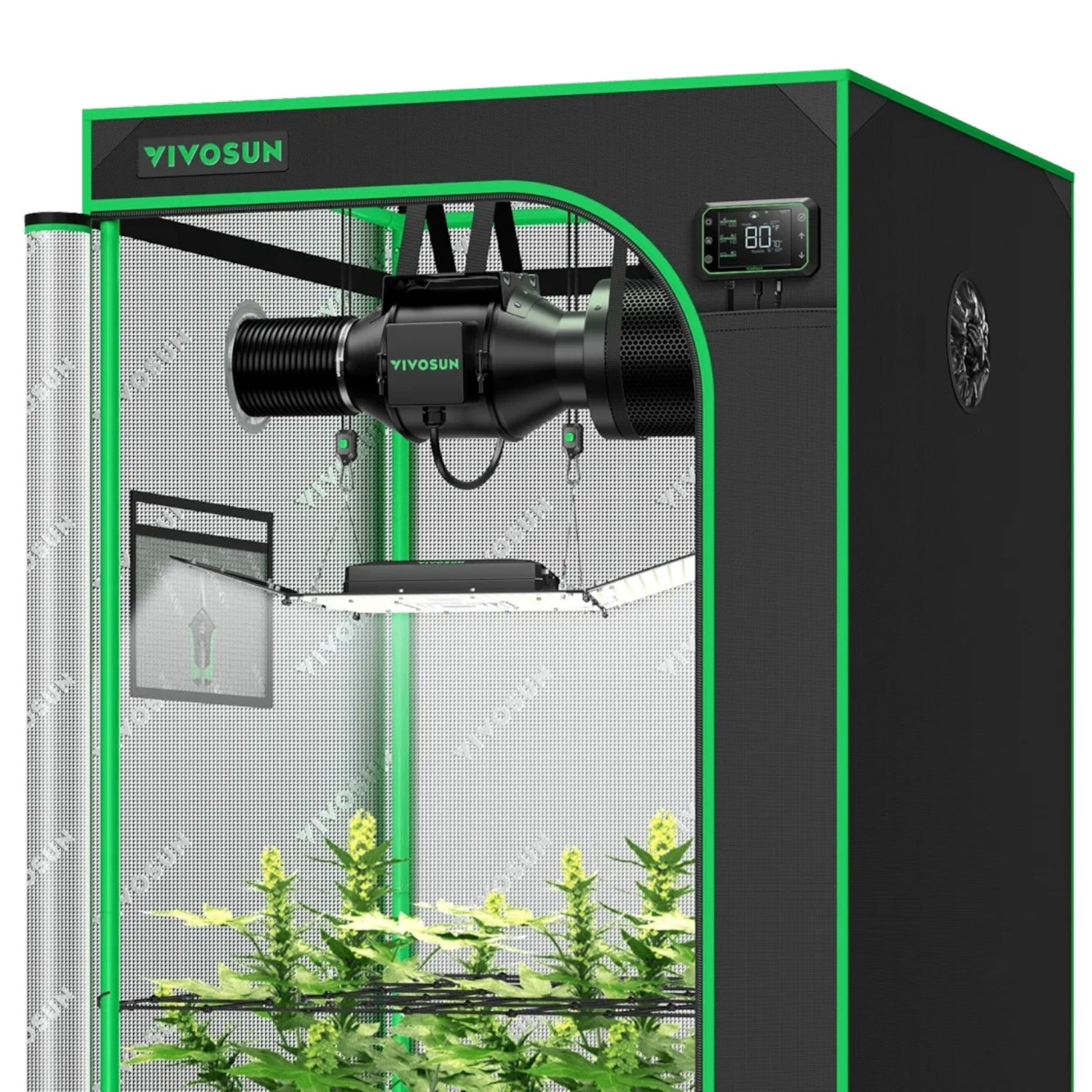 Smartes Komplettset (90×90×180 cm) 200 Watt AeroLight Wing SE LED und AeroZesh G4 Lüfter