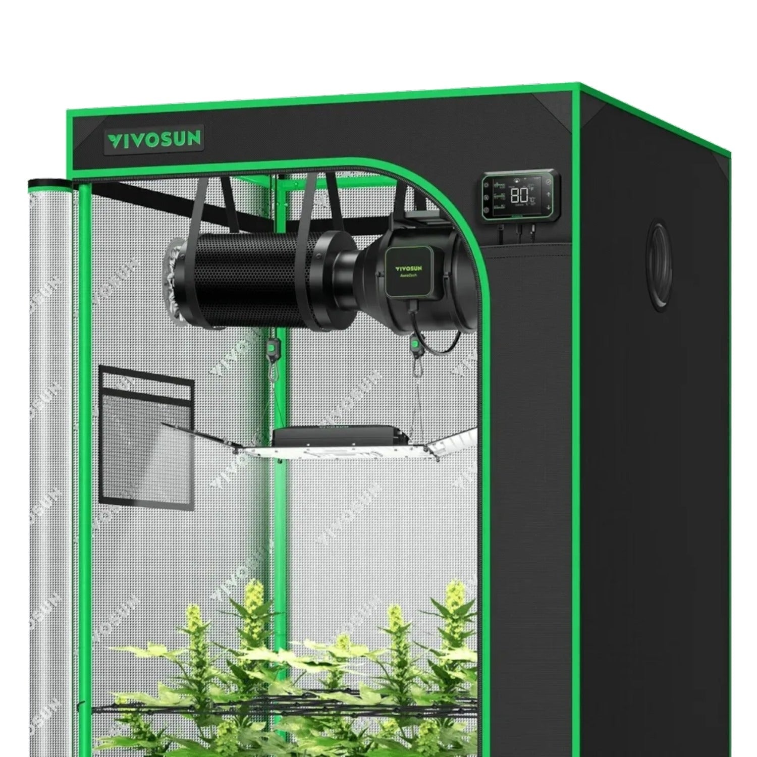 Smartes Komplettset (90×90×180 cm) 200 Watt AeroLight Wing SE LED und AeroZesh S4 Lüfter