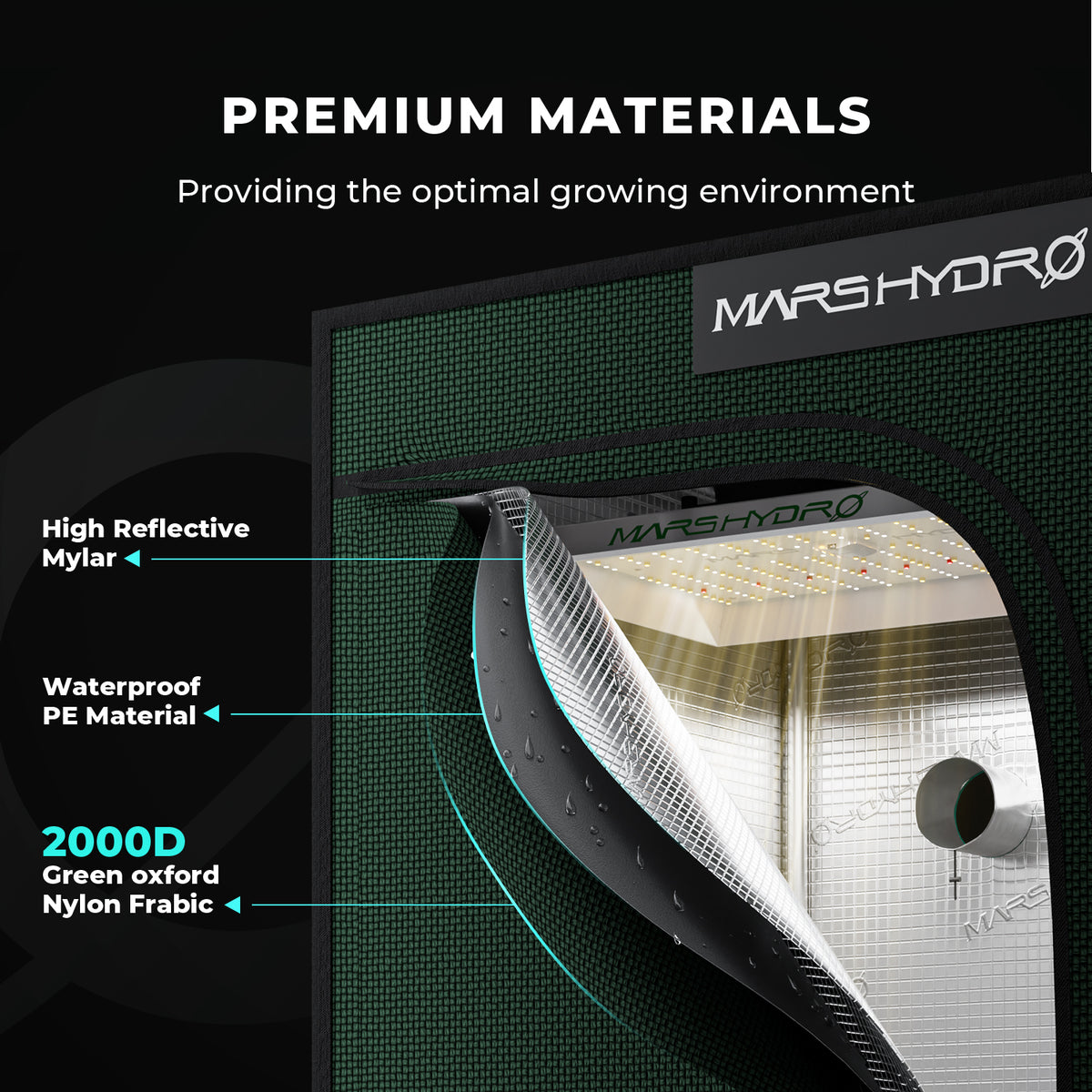 Mars Hydro FC1500 – 2000D-Gewebe