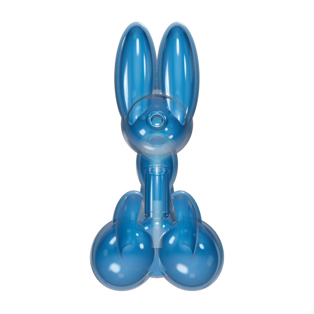 HEMPER Balloon Dog Bong – anhand GoGrow- und HEMPER-Fotos korrigierte sitzende Figur, Nasenöffnung und Schwanzanschluss; Glaswirkung angenähert