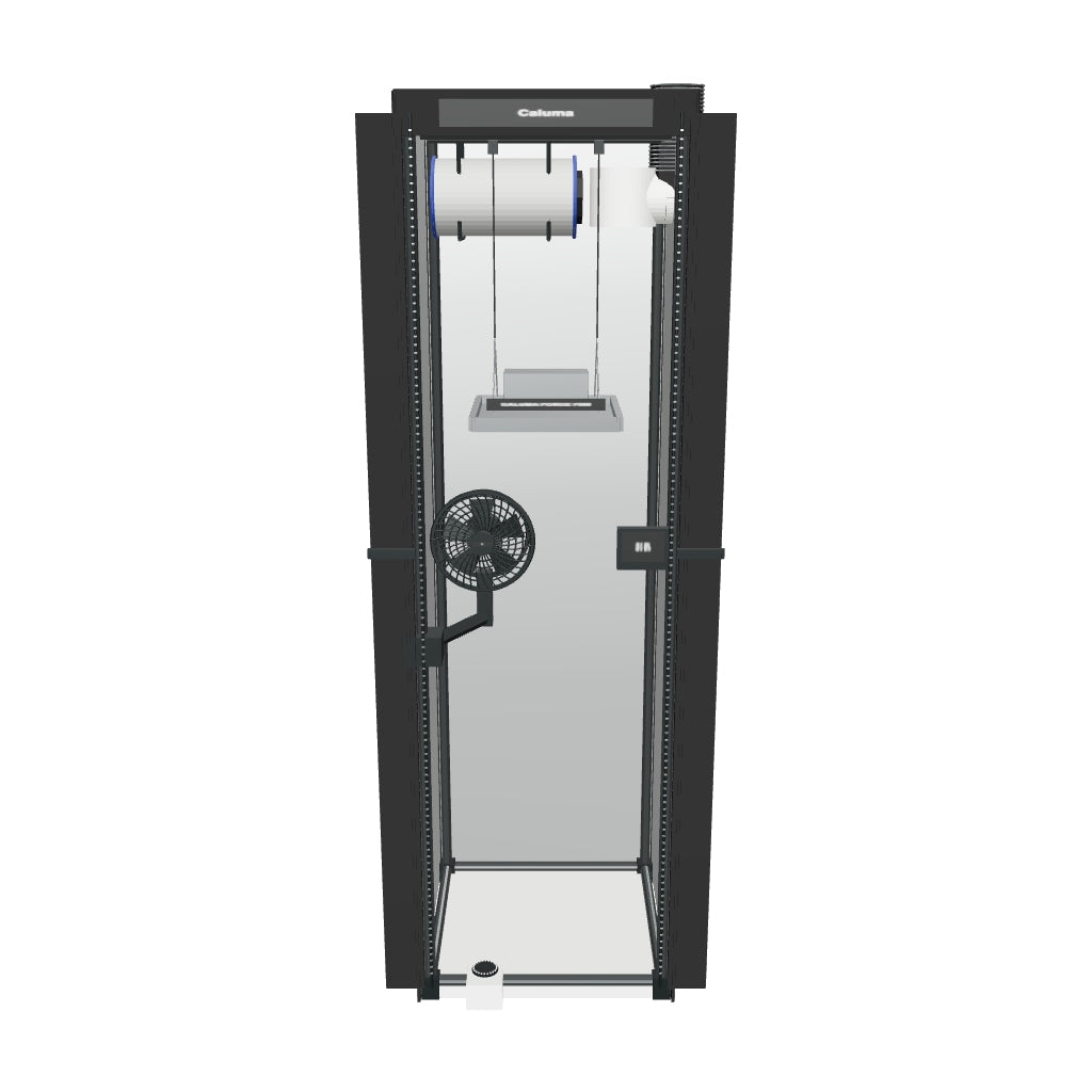 Readymade 100 Komplettset (50x50x170 cm) 75 Watt Caluma Force LED – 3D-Ansicht des Lieferumfangs
