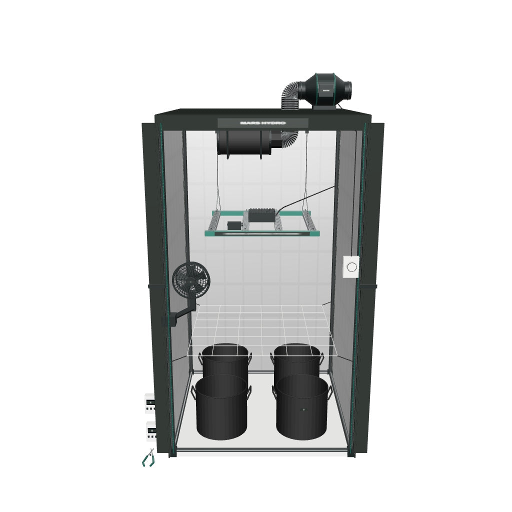 Mars Hydro Komplettset (100x100x180 cm) 300 Watt FC 3000 EVO LED – interaktives 3D-Komplettset mit enthaltenen Komponenten