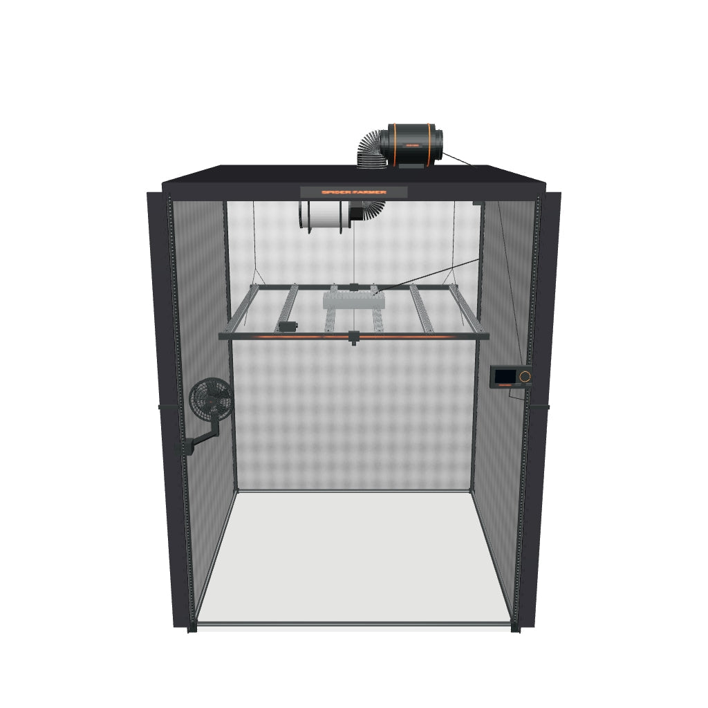 Spider Farmer Komplettset (150x150x200 cm) 800 Watt G8600 EVO LED mit GGS für smarte Steuerung – interaktives 3D-Modell mit enthaltenen Komponenten