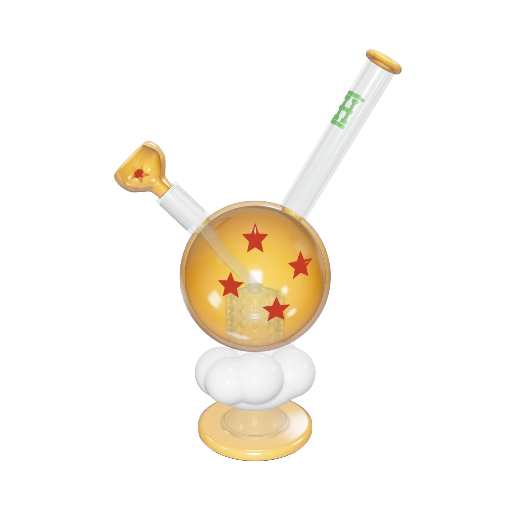 HEMPER Wish Ball XL Bong – zusammenhängende Wolkenbasis, korrektes Vier-Stern-Muster, Sternkopf und Matrix-Perkolator; Bernsteinwirkung angenähert