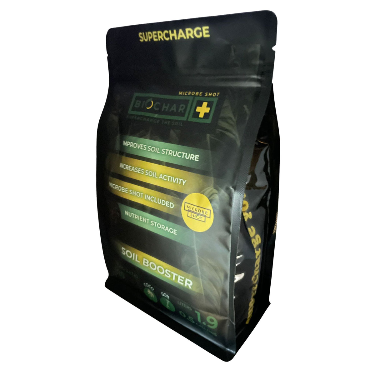 Blomgrow Biochar+ Soil Booster 1,9 Liter Seitenansicht