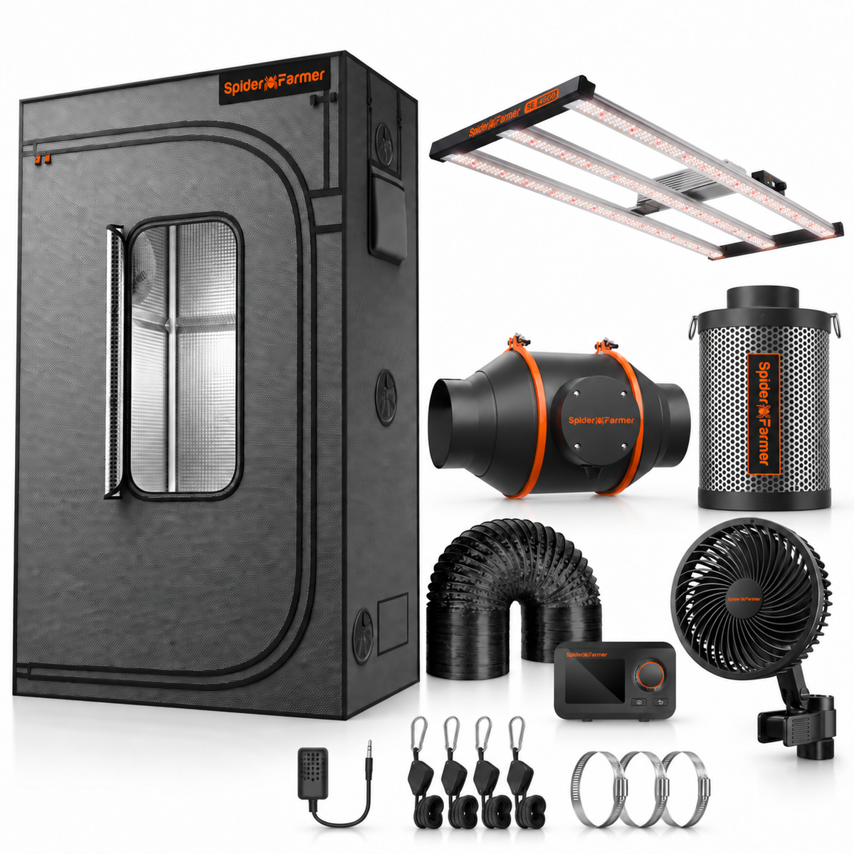 Spider Farmer Master Komplettset (140x70x200 cm) 320 Watt SE4500 EVO LED mit GGS für smarte Steuerung