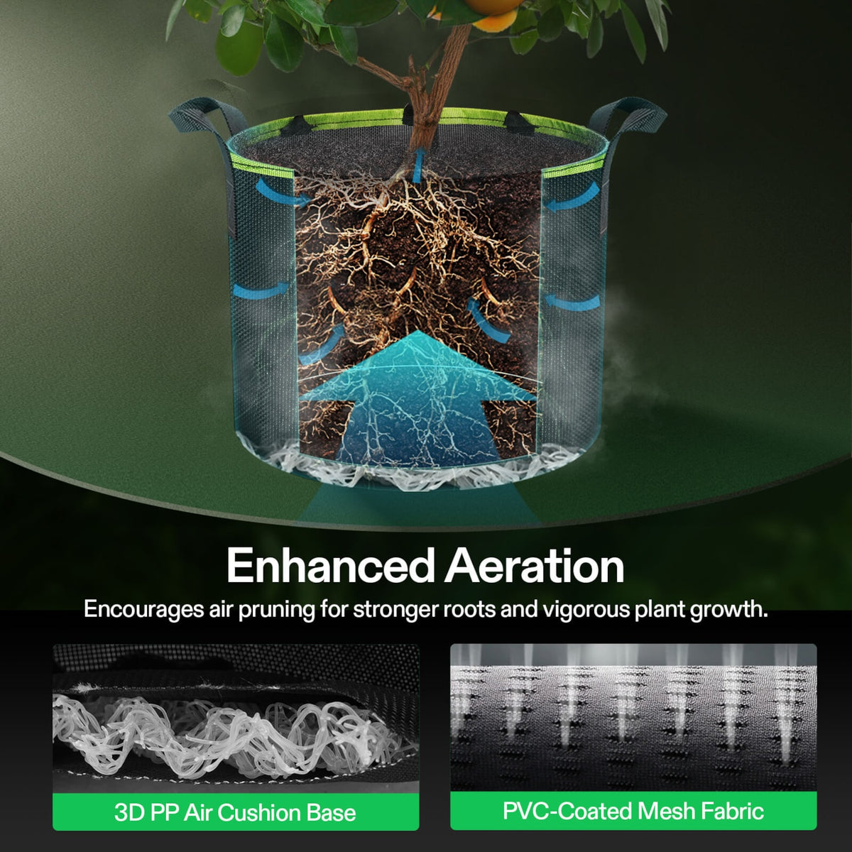 VIVOSUN AeroBase Grow Bags 12 L im 3er-Pack – Galerie 4