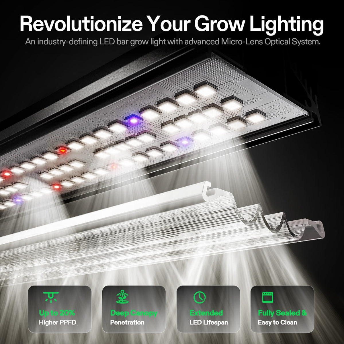 VIVOSUN AeroLight Bar 550W LED Pflanzenlampe – Galerie 5